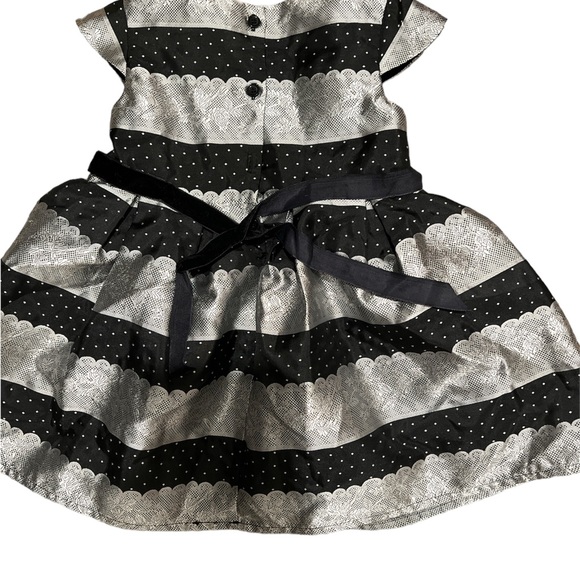 Blush by Us Angels Infant Silver Lace Stripe Brocade Dress - Picture 3 of 3